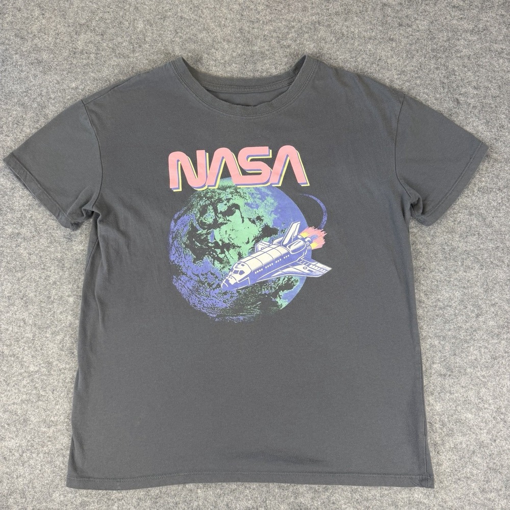 NASA Girls Short Sleeved Shirt spaceship Earth Black/pink Size READ DESCRIPTION
